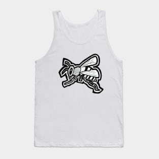 Black and White Bee Illustration Tank Top